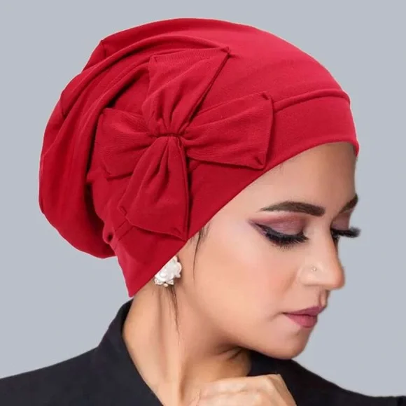 Elegant Red Headwrap with Bow - Picture 1 of 1